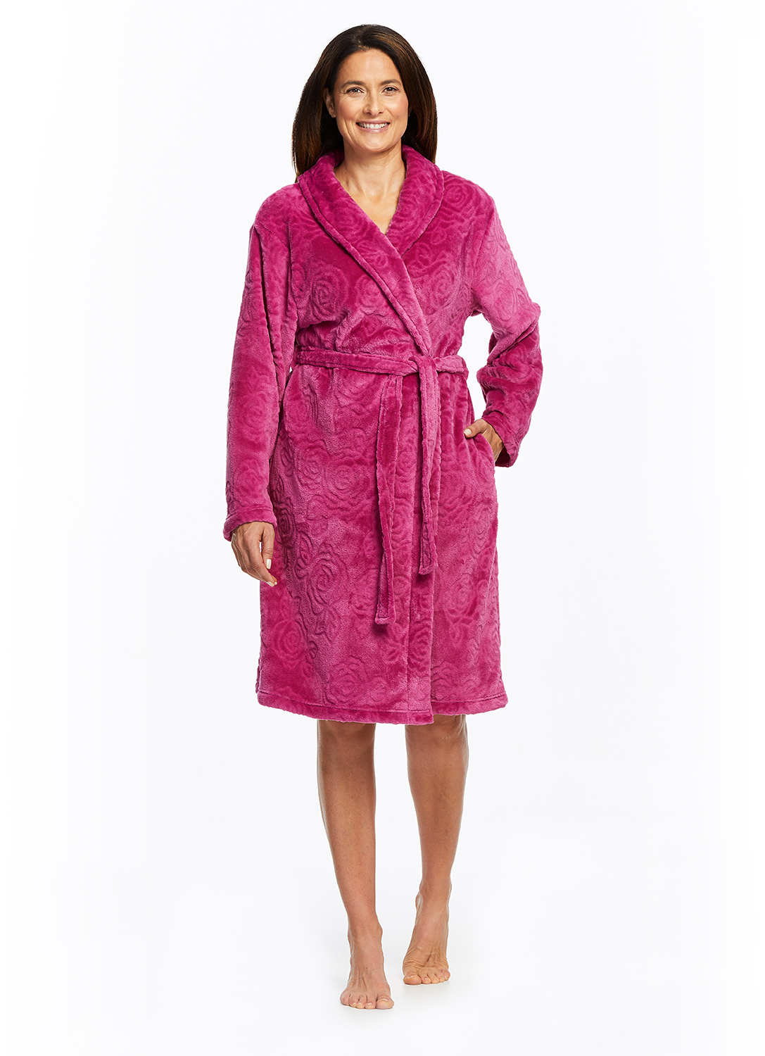 Gloria Vanderbilt Women's Sleep Robe Comfortable Long Fleece Bathrobe