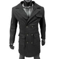 thumbnail image 5 of Mrmaere Men's Long Peacoat Double-Breasted Wide-Lapel Warm Stylish Outerwear for Daily & Formal Black M, 5 of 5