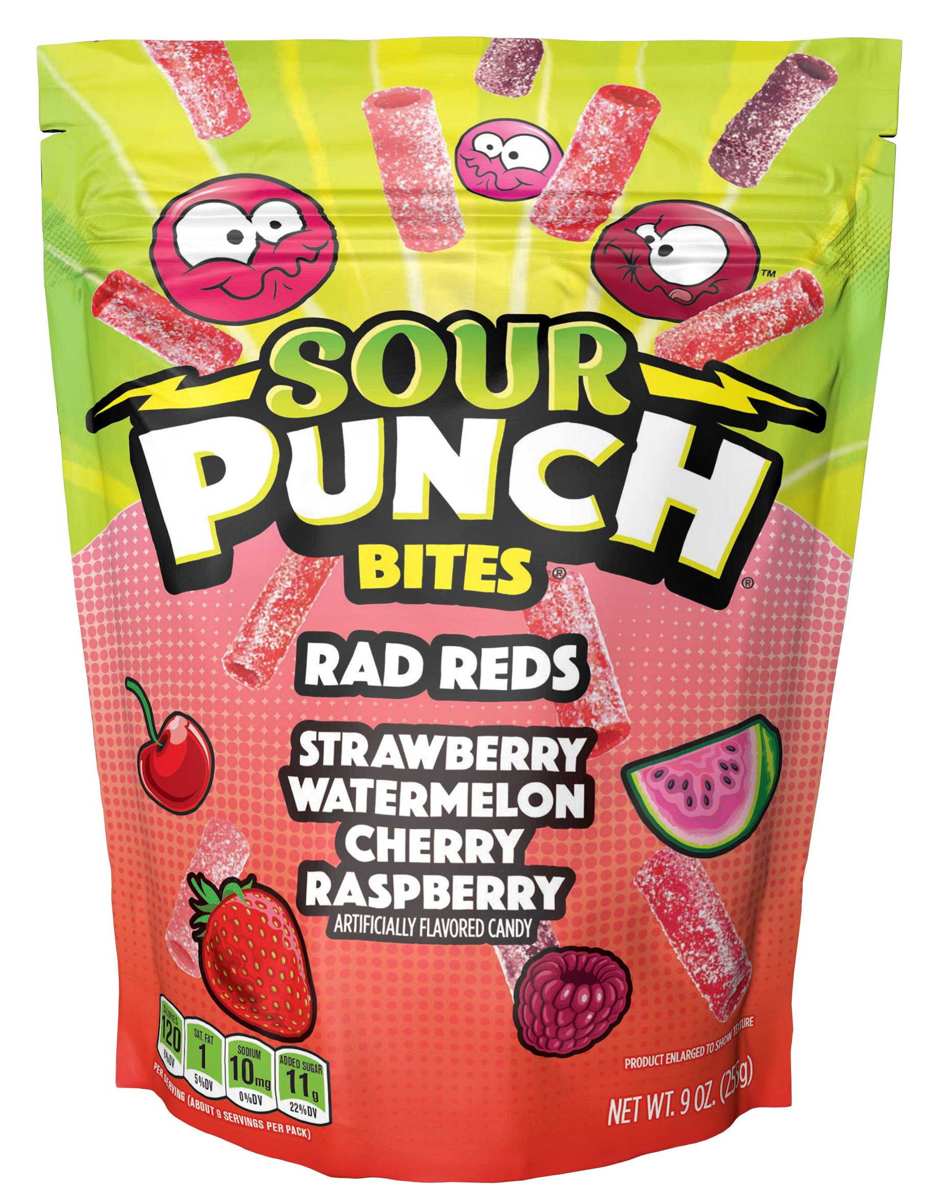 Sour Punch Bites Rad Reds, 9 Ounce 6 Per Case