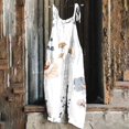 thumbnail image 1 of ICHUANYI Clearance Women Ladies Printed Summer Sleeveless Backless Loose Long Playsuits Rompers Jumpsuit(White, L) ICHUANYI WER2023080815192, 1 of 5
