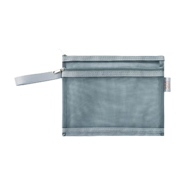 Bolsa organizadora transparente de malla de nailon de mano | Bolsa para archivos con cremallera engrosada | Almacenamiento portátil A5 de gran capacidad para papelería, documentos, suministros de