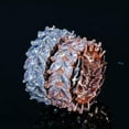 thumbnail image 6 of Luxury Olive Leaf Big 585 Rose Gold Plated Wedding CZ Finger Ring for Women, 6 of 9
