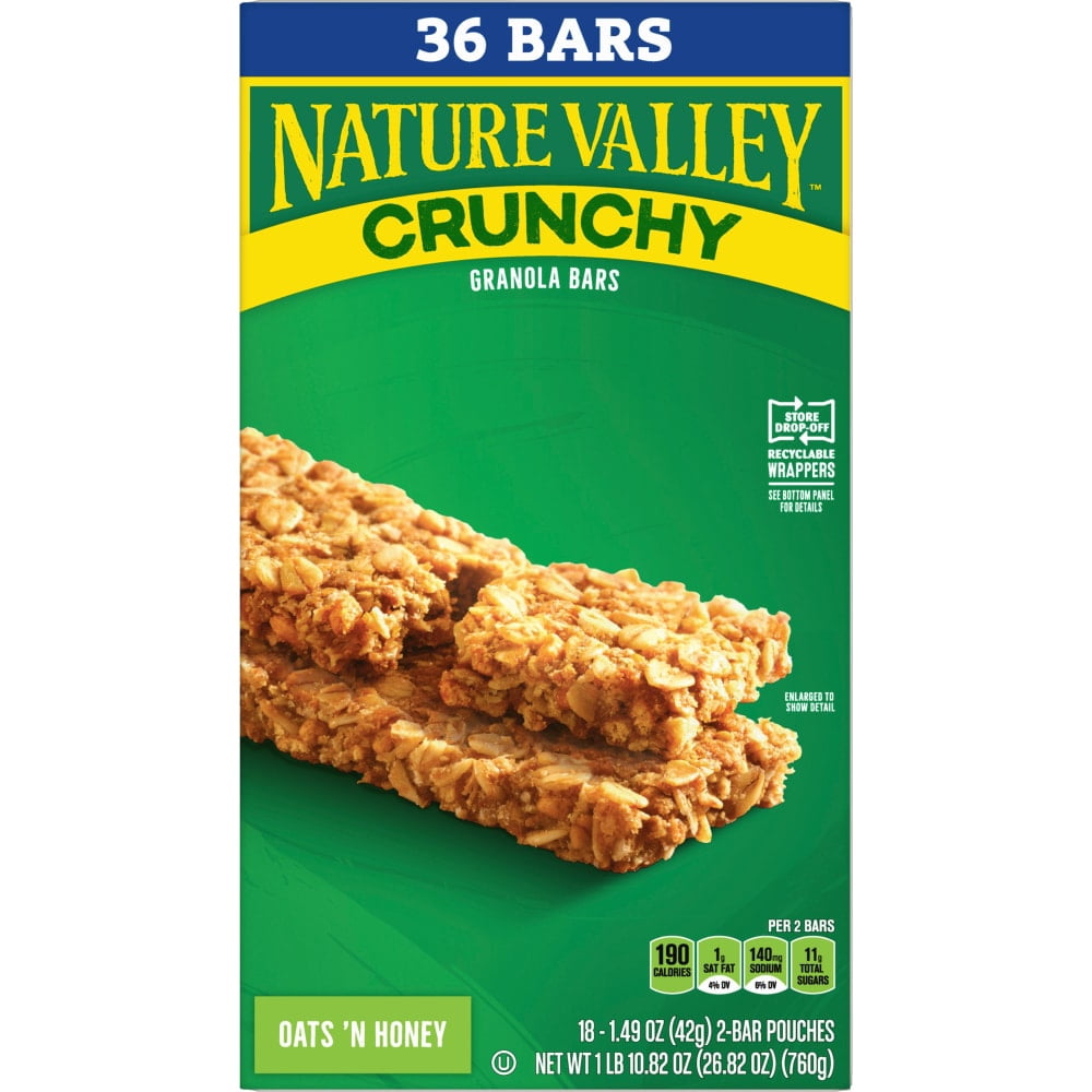 Nature Valley Oats & Honey Crunchy Granola bars 18 ct - 3 Pack