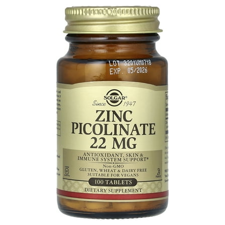 Solgar Zinc Picolinate 22 mg Tablets 1 ea