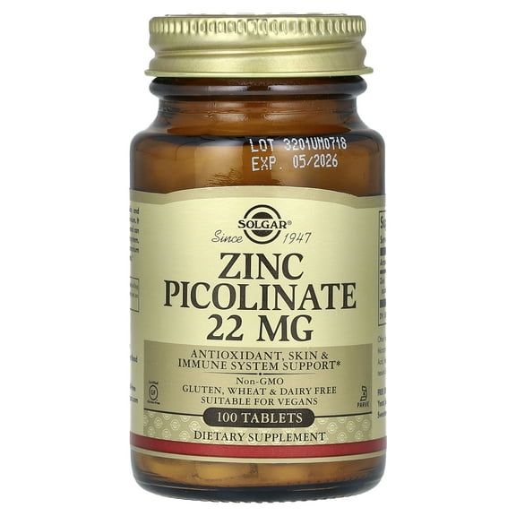 Solgar Zinc Picolinate 22 mg Tablets 1 ea
