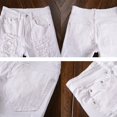 thumbnail image 4 of Men Ripped Biker Jeans Destroyed Frayed Pants Denim Pencil Trousers, 4 of 6