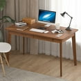 thumbnail image 1 of MONSLIPA Industrial Modern Wooden Desk with Storage Drawers, Office Computer Desk and Home Office Desk with Sturdy Wood Legs, 47" Long (Walnut), 1 of 7