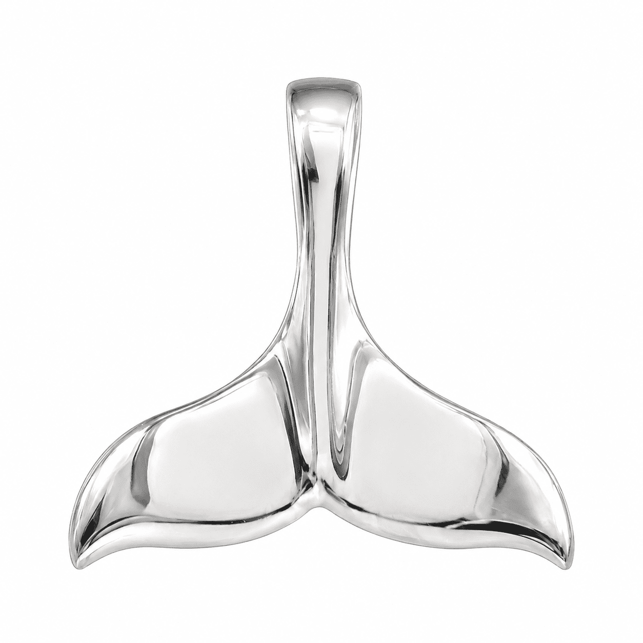 .925 Sterling Silver Dolphin Whale Tail Pendant (Pendant with 16" chain)