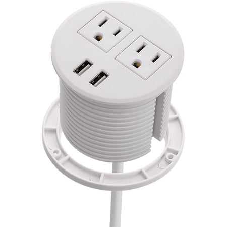 Desk Power Grommet, Haylink Recessed Power Outlet USB Grommet 3.15 ...