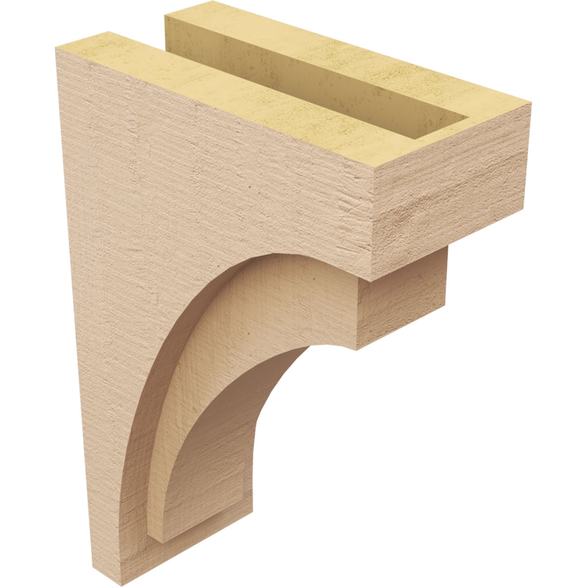 5"W x 10"D x 15"H Classic Rivera Rough Cedar Woodgrain TimberThane Corbel, Primed Tan