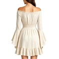 thumbnail image 4 of LEKWK Renaissance Dress Women Off Shoulder Tie Front Vintage Peasant Mini Dress Ruffled Hem Medieval Dress Halloween Victorian Dress, 4 of 4