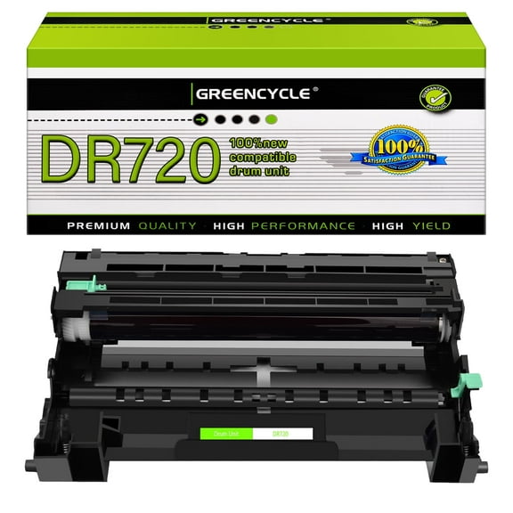 greencycle DR720 Drum Unit Compatible for Brother DR720 DR-720 Work with Brother HL-5470dw HL-5470dwt MFC-8710dw DCP-8110dn Printer (1 Pack, No toner)