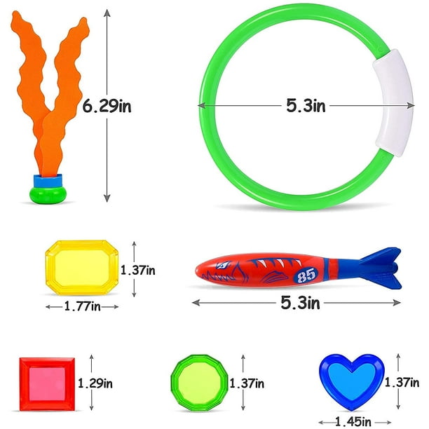Saydy Diving Pool Toys For Kids 3-10, Swimming Dive Pool Party Toys Set For Kids 8-12 Summer Fun Water Cool Toys For Kids Rings Games Age 4-8 Shark Bi