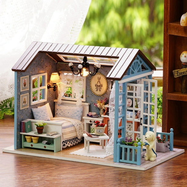 Maison de poupée Miniature, accessoires décoratifs, jardin artisanal,  paysage en bois, Villa, bricolage, cadeau pour enfants