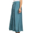thumbnail image 3 of Sakkas Indra Thin Lightweight Summer Bohemian Skirt With Detailed Lace Embroidery - Steel Blue - One Size Regular, 3 of 5
