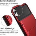 thumbnail image 5 of for iPhone XR Case Card Holder Wallet ID Slot Credit Spring Pocket for Men Women Scratch Resistant Dual Layer Protective Bumper Rugged TPU Rubber Armor Hard Shell Cover for iPhone XR 10R Red, 5 of 15