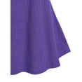 thumbnail image 6 of Rosegal Women Causal Plus Size Zip Detail Ribbed Long Sleeve Tee Purple 2X, 6 of 6