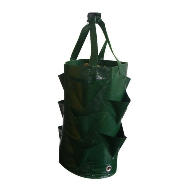 Xihbxyly Bolsa para Macetas Multiusos, Diseño Multibolsillos, Asas Fáciles de Transportar, Material Plástico Transpirable, Ideal para Jardinería En Interiores y Exteriores, Ahorra Espacio, 11 Litros,