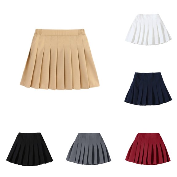 Shadoumai Uniform Skirts for Girls Cute Summer Casual Elastic Waist Pleated Skirt with Shorts Kids Girl Back to School Clothes