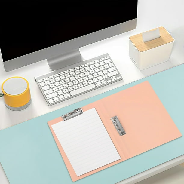 Carpeta de documentos A4 Portaarchivos de doble clip | Portafolios de cartón de plástico para portafolios | Organizador de papel para archivos tamaño carta de oficina | Negro, blanco, azul, verde