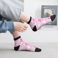 thumbnail image 2 of Fuzoiu Sunflower Rabbit Print Adult Socks, Crew Moisture-wicking Socks, Unisex Cushion Crew Socks,Casual Sports Ankle Socks, 2 of 7