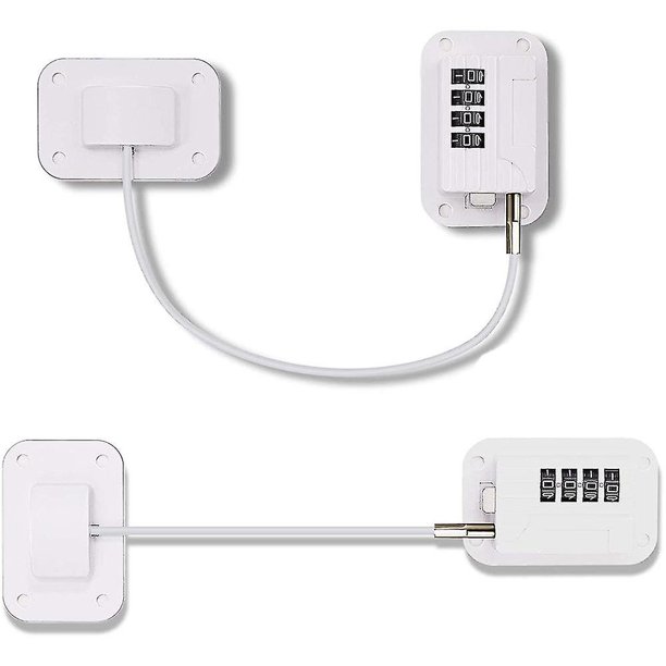 Cerradura para refrigerador de 2 piezas, cerradura para congelador, cerradura para puerta de nevera, combinación de cerraduras de seguridad para niños compatibles con gabinete
