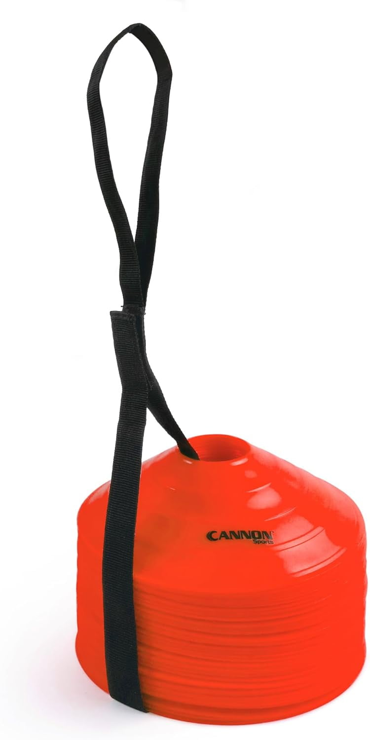 Cannon Sports Cones for Agility Training and Drills – 40 Pack Heavy Duty Training Cones with Carry Strap – Perfect for Football, Basketball, Hockey, Soccer & Running Drills (40 Pack, Orange, 8 inch)