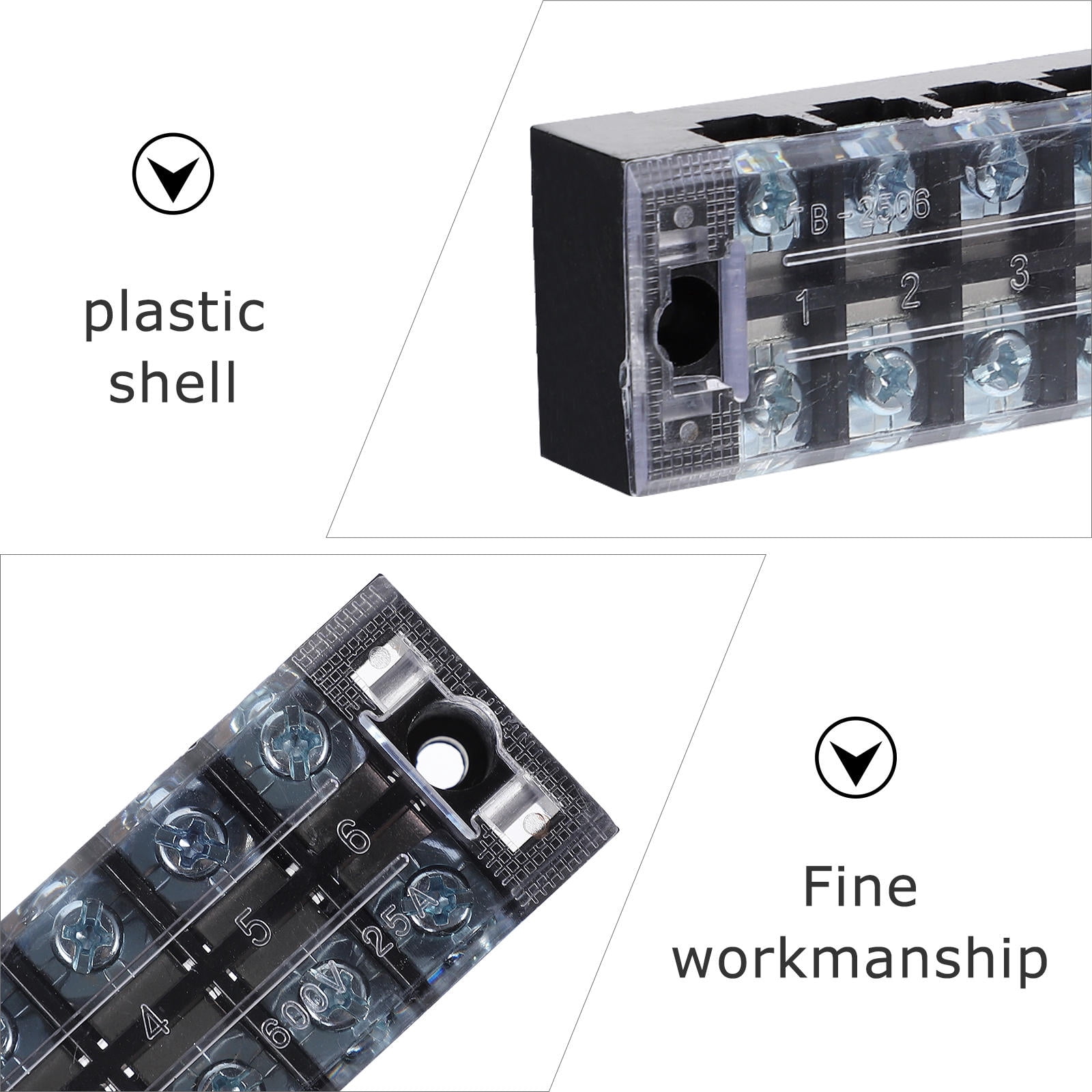FRCOLOR 5pcs Practical Dual Row Screw Terminal Strips Insulated Terminal Blocks
