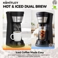 thumbnail image 4 of Kuhitley Single Serve Coffee Maker for Grounds,14oz Hot & Iced Coffee Brewer with 420ml Water Cup,700W Compact Machine with Reusable Mesh Filter,One Cup Coffee Maker for Home Countertop, 4 of 10