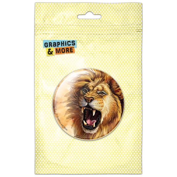 Lion Roar Big Cat Safari Pinback Button Pin Badge