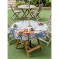 thumbnail image 4 of Outdoor Tablecloths with Umbrella Hole & Zipper, Blue Coastal Round Tablecloth 54 Inch, Summer Beach Starfish Weeping Eucalyptus Ombre Waterproof Table Cloth, Patio/Pool/Picnic Table Covers, 4 of 8