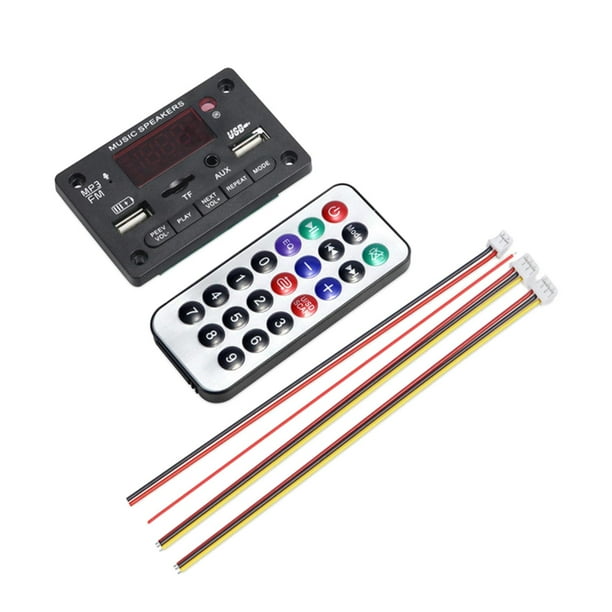 Módulo decodificador para reproductor MP3, manos libres para coche, 12 V, accesorios para reproductor MP3, negro