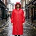 thumbnail image 2 of Kamentoy Women Waterproof Long Raincoat with Hood, Zipper Front Lightweight Rain Poncho Jacket for Hiking Camping Travel Outdoor Activities, 2 of 7