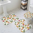 thumbnail image 3 of Summer Tropical Plants Bathroom Rugs Set Watercolor Watermelon Lemon Non Slip Absorbent Soft Bath Mats 3 Piece Set with Bathroom Rug, U-Shaped Floor Mat, Toilet Seat Cover Small Size, 3 of 9