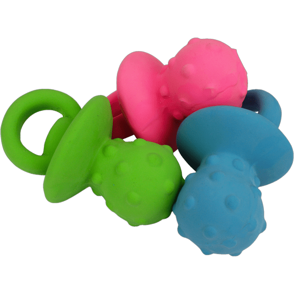 MultiPet Latex Pacifier Dog Squeaker toy Size:Pack of 3