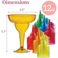 thumbnail image 3 of 48 Plastic Margarita Glasses - 12 oz - Hard Assorted Colours Plastic Cocktail Cups - Disposable Party Cups - Large Margarita Glasses - Cocktail Coupe, 3 of 6