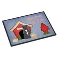 thumbnail image 1 of Colección Caroline's Treasures Dog House Staffordshire Bull Terrier Alfombra azul para interiores o exteriores 24x36 BB2800JMAT 24 x 36 Multicolor Caroline's Treasures BB2800JMAT, 1 of 1
