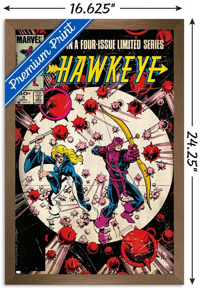 Marvel Comics - Hawkeye - Cover Art Wall Poster, 14.725" x 22.375", Framed