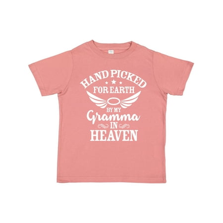 

Inktastic Handpicked for Earth by My Gramma in Heaven with Angel Wings Gift Toddler Boy or Toddler Girl T-Shirt
