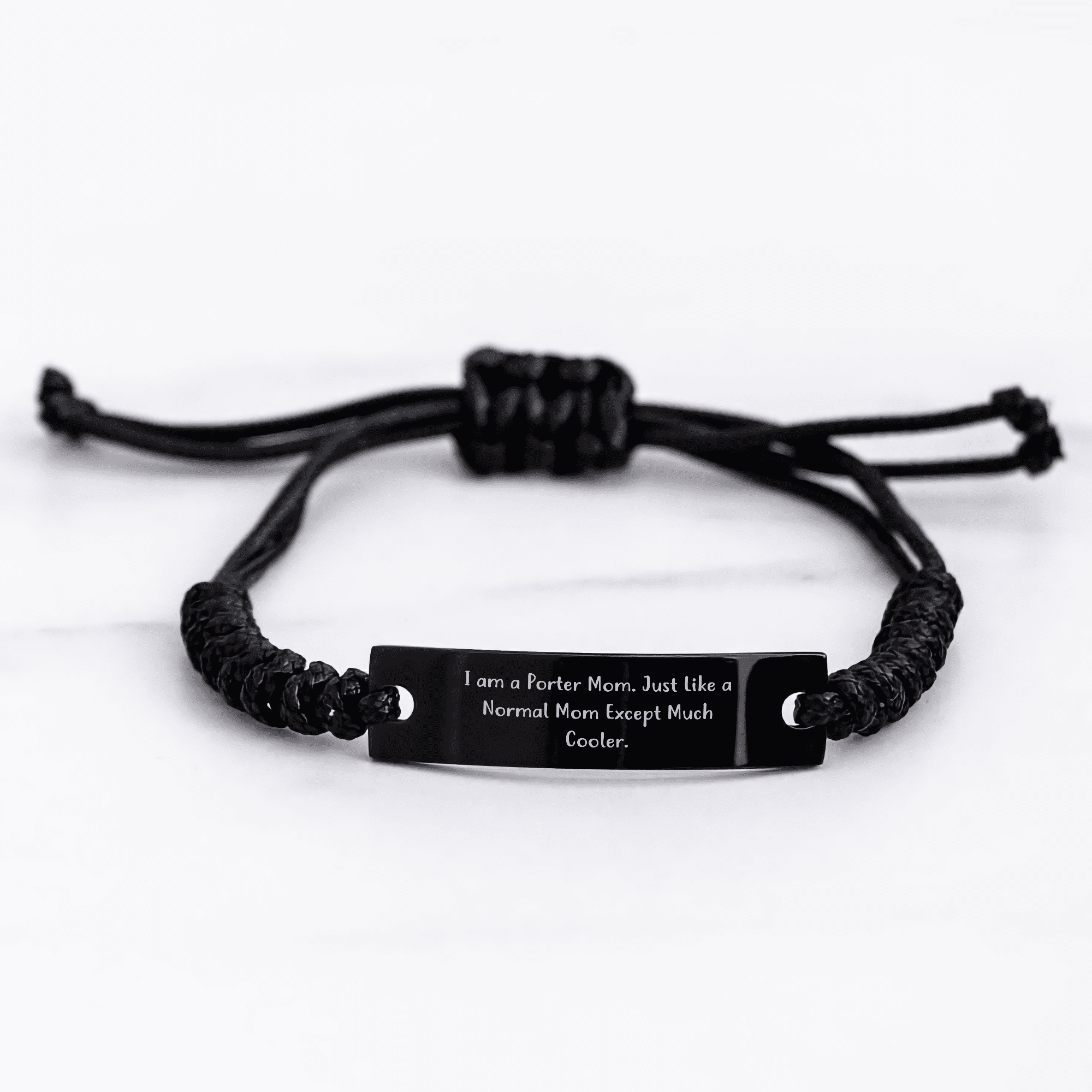 Funny Porter Mom Rope Bracelet Gifts for Porter Women, Gifts from Friends to Porter Mom, Unique Mother's Day Unique Gifts, Rope Jewelry