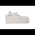 thumbnail image 6 of Oversized Chaise Lounge Chair Cozy Cloud Couch, Modern Plush Corduroy Upholstered Sleeper Sofa Daybed with 3 Throw Pillows and Wide Armrest for Living Room, No Assembly Required,White, 6 of 9
