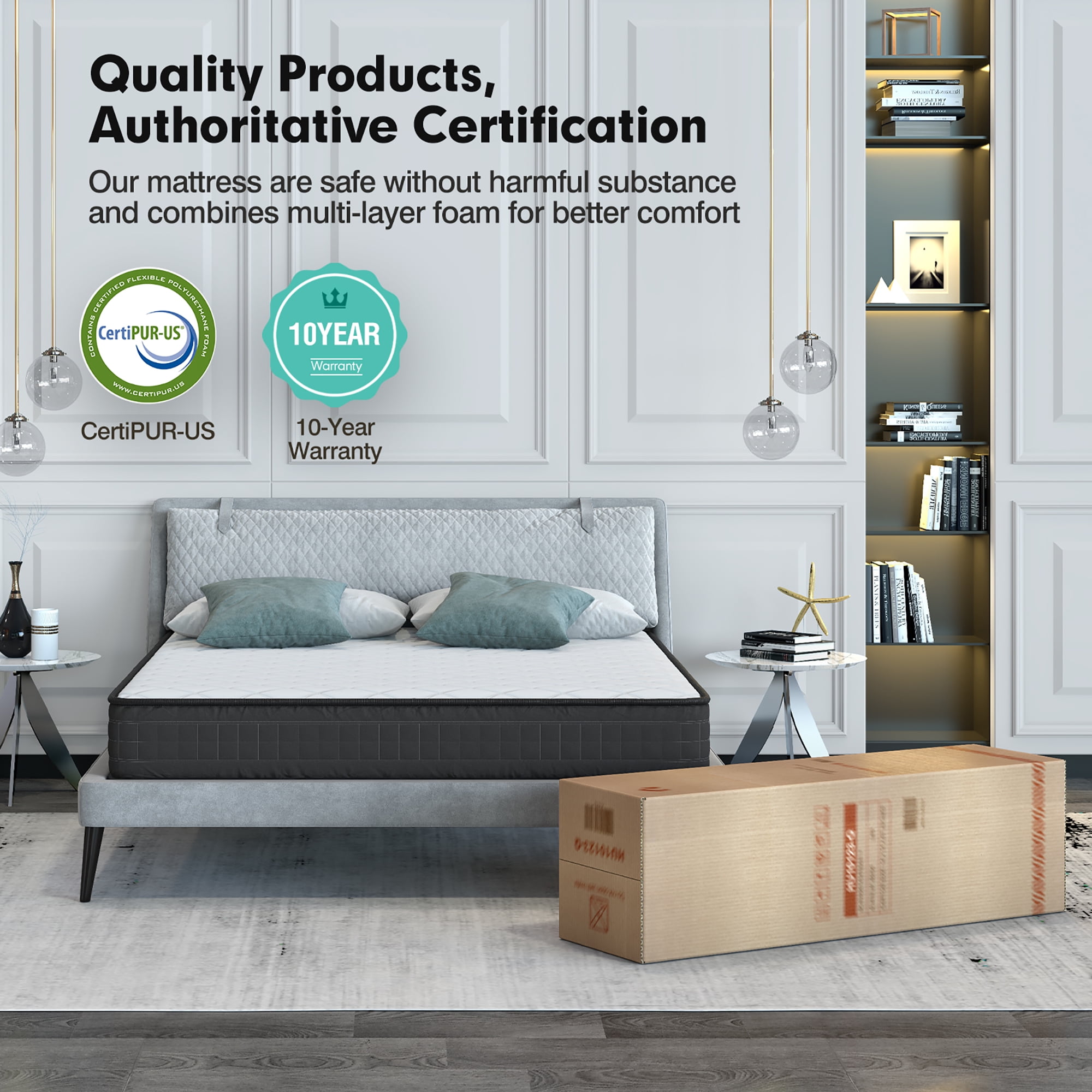 8'' Queen Size Memory Foam Bed Mattress Medium Firm Breathable Pressure Relieve