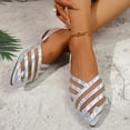 thumbnail image 2 of KEGIRLOM Women's Fashionable Casual Mesh Hollow-Out Pointed Toe Closed-Toe Colorful Sandals Shoes Silver 6, 2 of 7