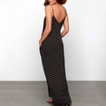 thumbnail image 3 of FcBaudy Robe Sans Manches à Col en V, Robes pour Femmes, Robes d'Été pour Femmes Mode Femmes Col en V Sans Manches Poche Pois Ample Robe de Plage Robe Maxi Robe Femme, 3 of 9