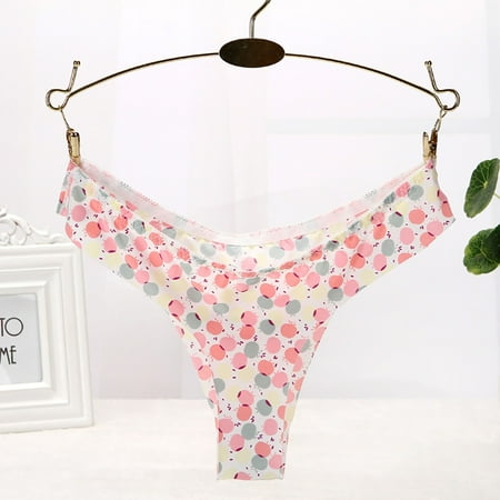 

Qcmgmg Women s Stretch Breathable Underwear Seamless Panties Soft Low Rise Ice Silk Thong Sexy G-string L