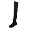 thumbnail image 5 of Rokment Womens over The Knee Dress Boots Fashion Suede Non Slip Chunky Low Heel Thigh High Pull on Long Tall Boots Black Size 6, 5 of 6