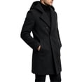 thumbnail image 7 of Trikvn Men Peacoat Wool Winter Trendy Tweed Long Hooded Double Breasted Overcoat Warm Vintage Outerwear with Pockets Thermal, 7 of 7
