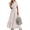 Khaki, variant on sicmoss Women's Black Striped Short Sleeve Button Front Maxi Shirt Dress Tie Waist Tiered Ruffle with Slit and Pockets