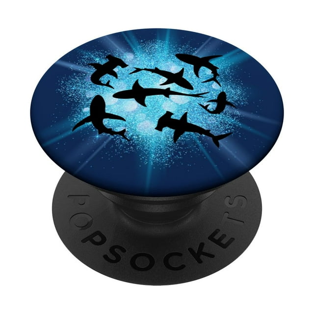 Grip para teléfono móvil Jon Friday Shark Family Blue PopSocket