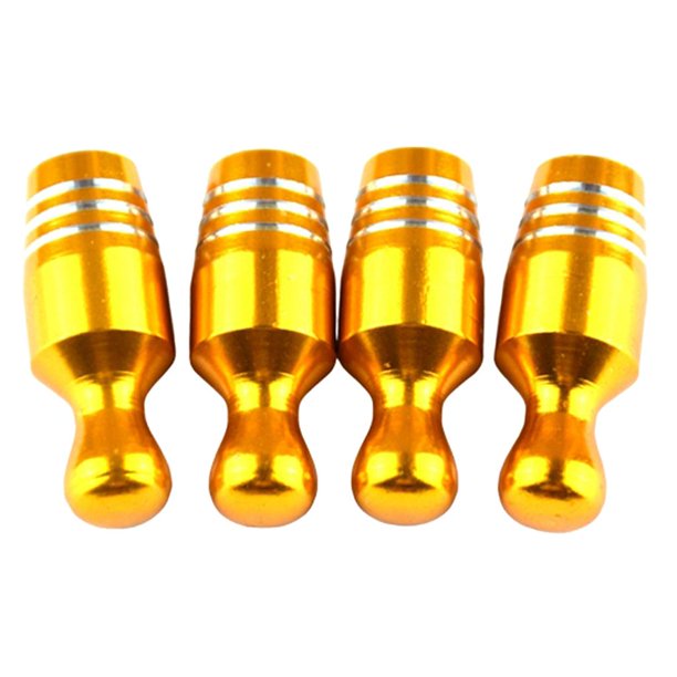 4 válvulas Schrader para bicicleta y coche con tapa antipolvo para llanta. dorado